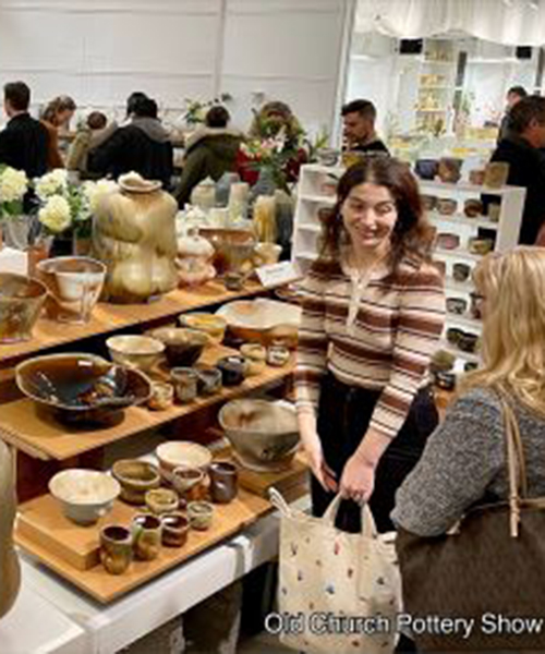 Shoppers at the Old Church Pottery Show