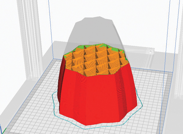 2 Use Cura software to prepare the design for the 3D printer.