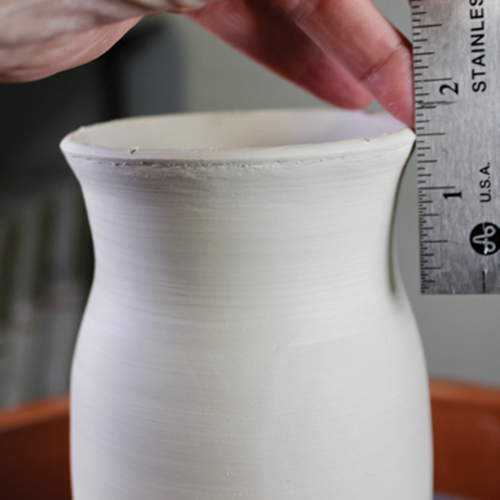 4 Measure the height of the neck of your pot, from rim to shoulder.