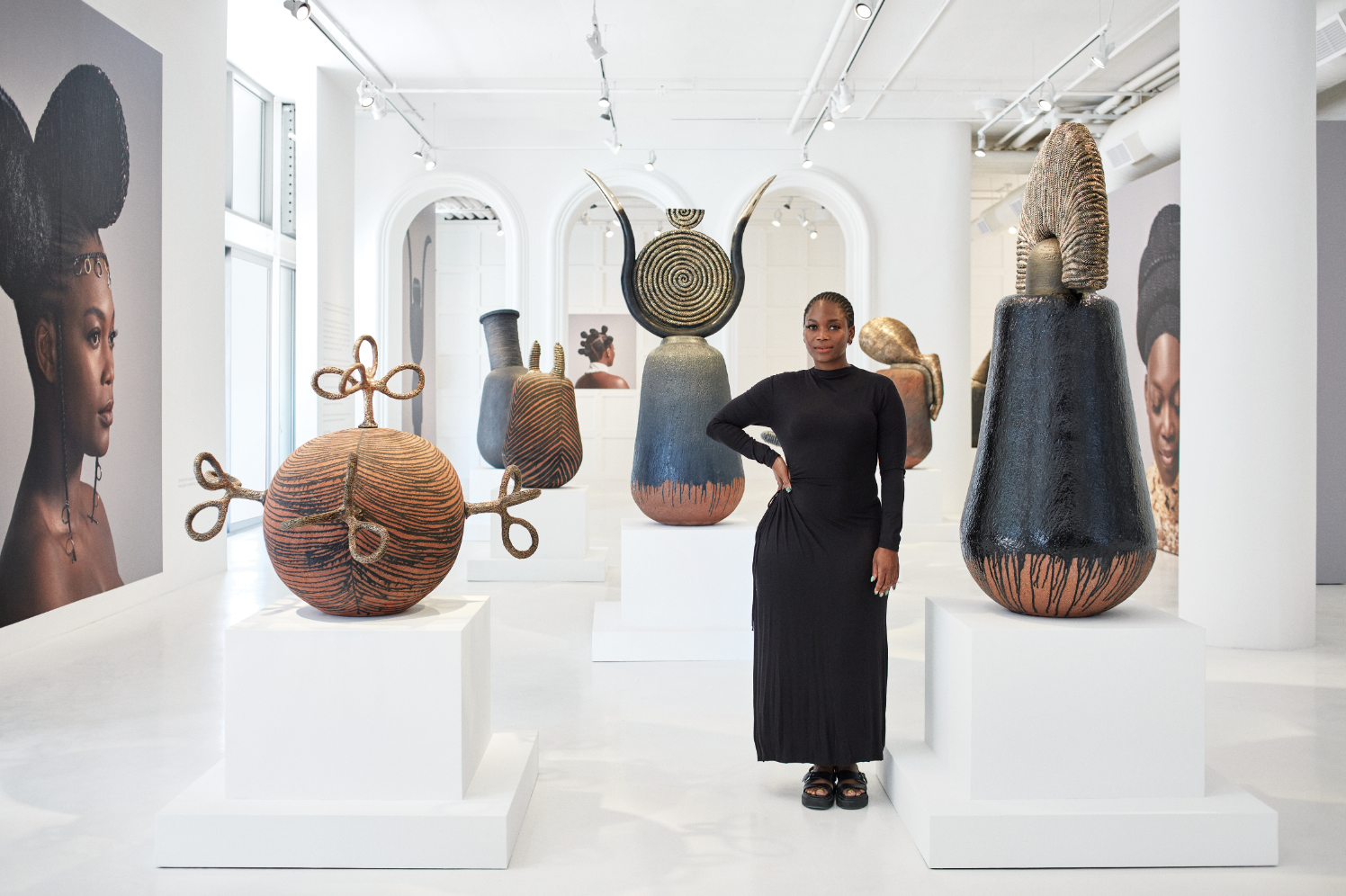 5 Zizipho Poswa’s exhibition “uBuhle boKhokho (Beauty of Our Ancestors),“ at Southern Guild, 2022. Courtesy of Hayden Phipps and Southern Guild.