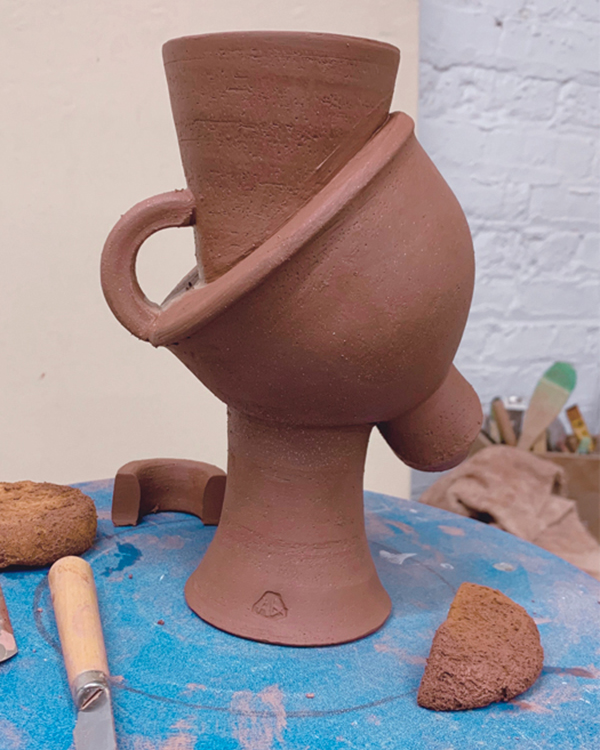 8 Take time toward the end of construction to consider the vase and its angles.