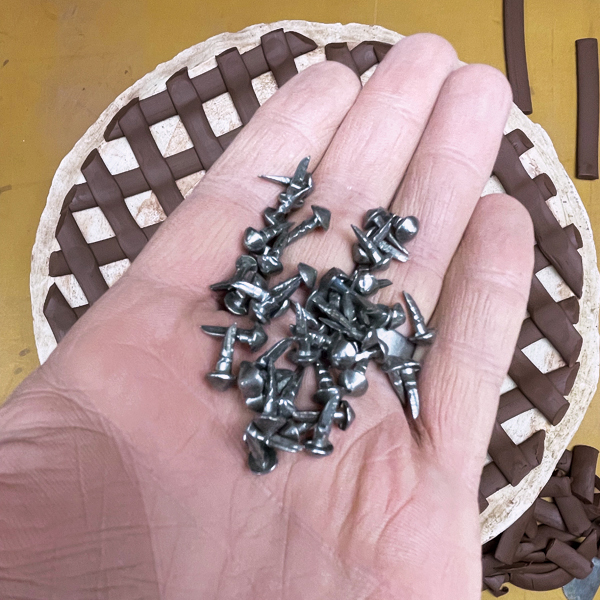 9 Use steel hob nails with a cone-shaped head for an added finishing detail.
