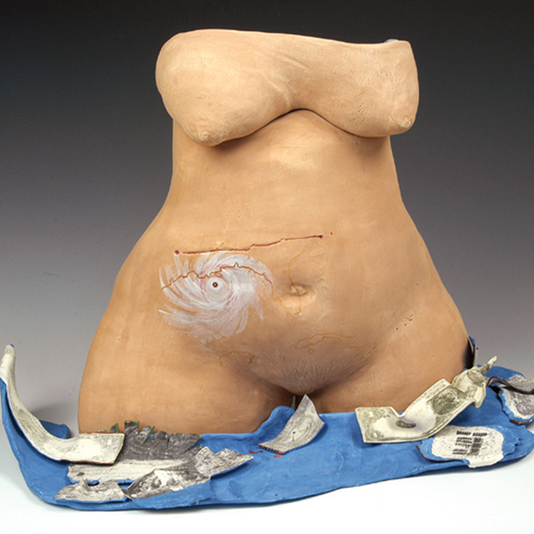 5 Katrina IS the Shame of America (African American Women series) 25 in. (64 cm) in height, porcelain.