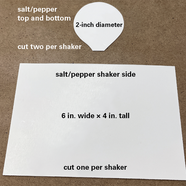 1 Use tag board, old file folders, or tar paper, which are stiff enough to guide your knife, to make templates for the tops, bottoms, and sides of the shakers. 