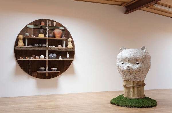 5 Installation views of Kazunori Hamana, Yuji Ueda, and Otani Workshop at Blum and Poe, Los Angeles. 