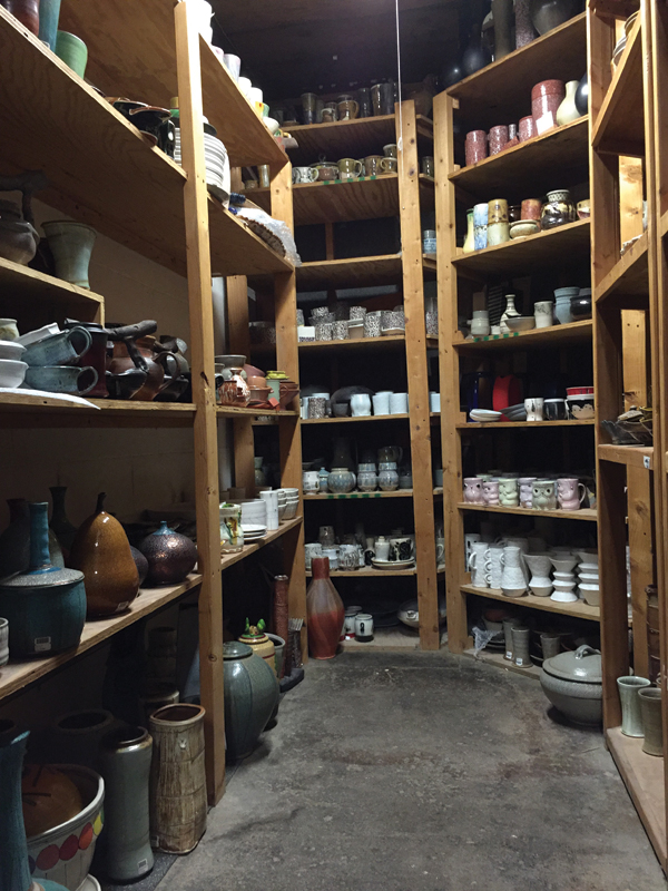 3 The inventory closet at Northern Clay Center.