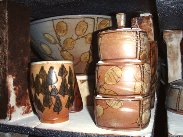 12 The finished, fired stacking jars, ready to be unloaded from the kiln. The wadding will separate easily from the pots.