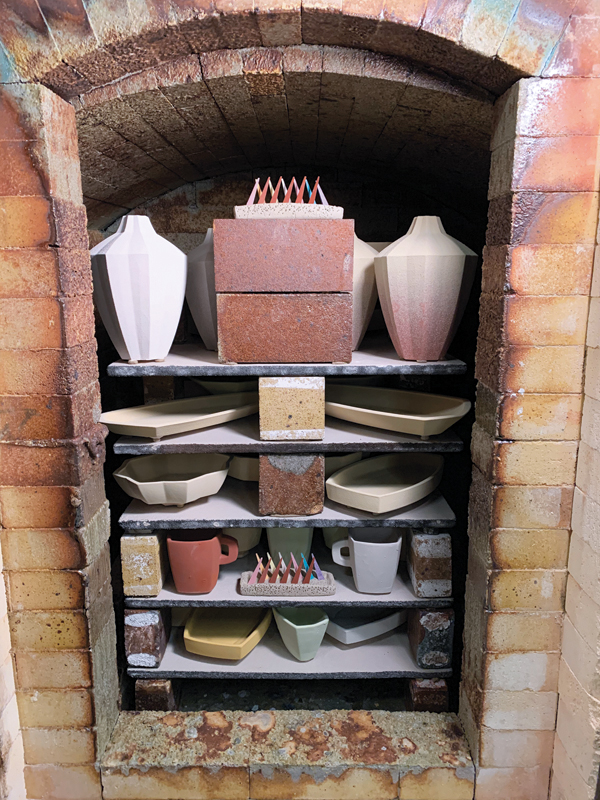 17 Wad each piece, then load the work along with cone packs into the kiln.