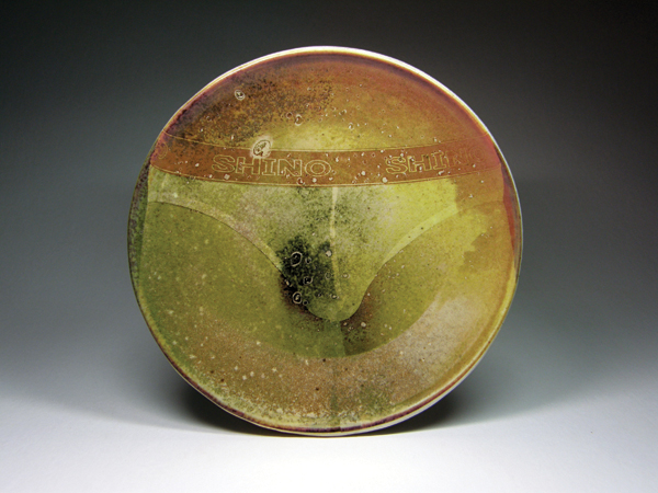 3 Jeremy Brooks’ Shinowear, 8 in. (20 cm) in diameter, stoneware, slip, glaze, ceramic decal, 2014.