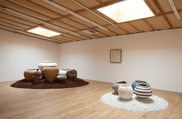 6 Installation views of Kazunori Hamana, Yuji Ueda, and Otani Workshop at Blum and Poe, Los Angeles.