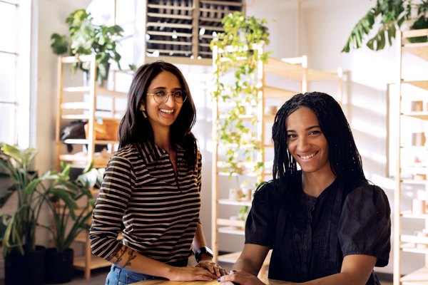 Left: Lolly Lolly Studio Manager Reva Kashikar. Right: Founder and CEO Lalese Stamps. Photo: Isaac Harris.