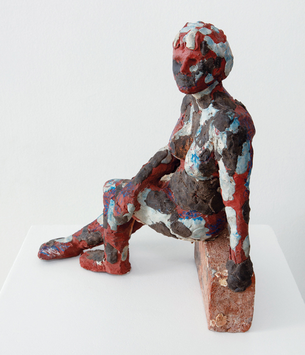  8 The Sicilian (Paola), 16 in. (41 cm) in height, natural clay, epoxy clay, paint, 2021. 
