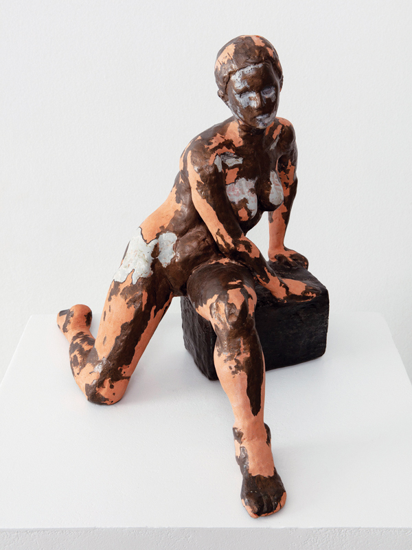 5 Age of Innocence (Nicole), 17½ in. (44 cm) in length, natural clay, epoxy clay, metals, 2020. 