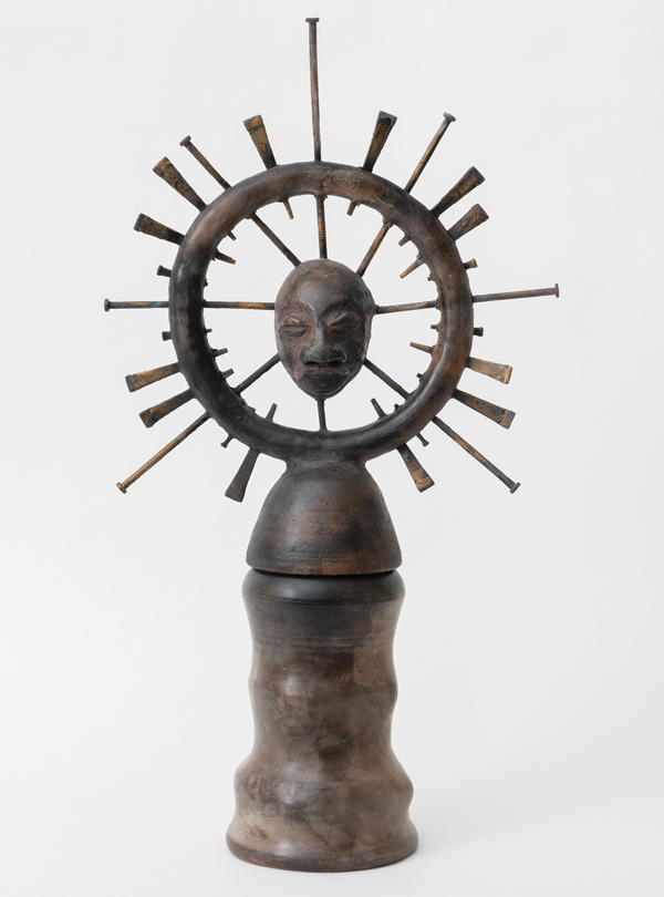 5 Sharif Bey’s Star Child Series: #1, 25 in. (64 cm) in height, earthenware, mixed media, 2019. All images: courtesy of the artist and albertz benda, New York and Los Angeles. 