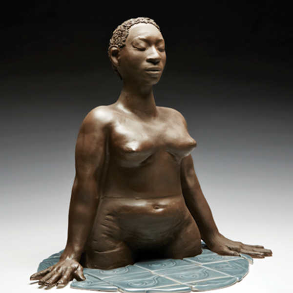 4 Wade in the Water, Sista (African American Women series), 31 in. (79 cm) in length, vitreous china, 2015. Courtesy of the John Michael Kohler Arts Center Collection. 