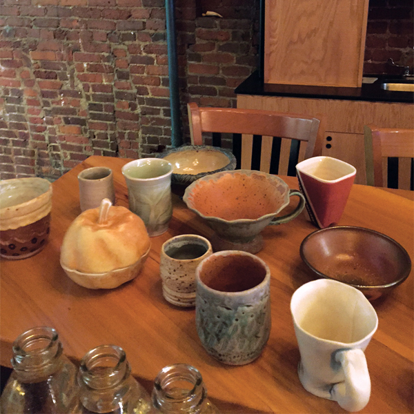 1 Dishes made by students in the fall 2015 Food for Thought class, ready for use by the Asta restaurant staff.