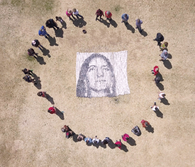 6 MMIWQT Bead Project (Every One) with the Red Shawl Solidarity Society prayer action at the Institute of American Indian Arts. 