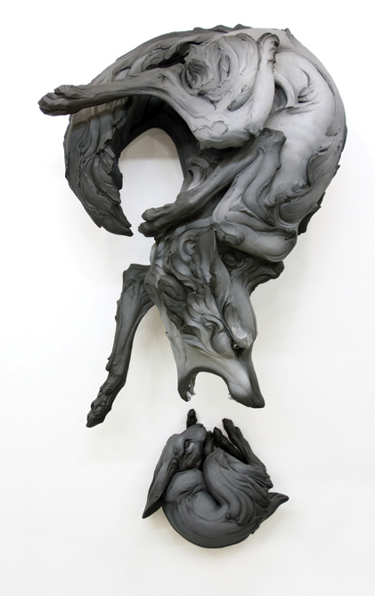 3 The Question that Devours, 5 ft. 4 in. (1.6 m) in height, stoneware, paint, 2012.