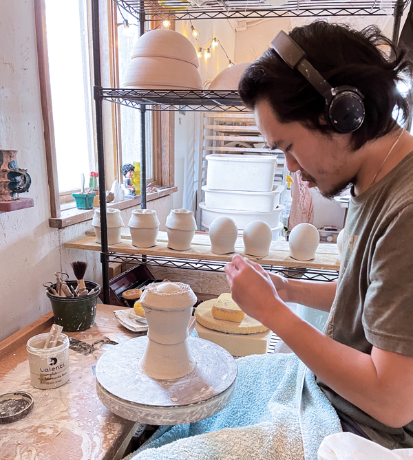 2 Resident Brian Chen working in his CCC studio space, 2021. All photos: Courtesy of Carbondale Clay Center.