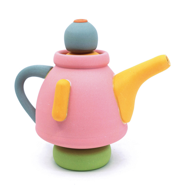 2 Chris Alveshere’s Pink Teapot, 7½ in. (13 cm) in width, colored porcelain, fired to cone 6.