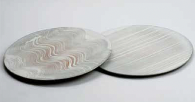 Conceal, Buncheong Series, to 23 in. (58 cm) in diameter, wheel-thrown Buncheong clay, slip, fired to 2282°F (1250°C), 2015. 