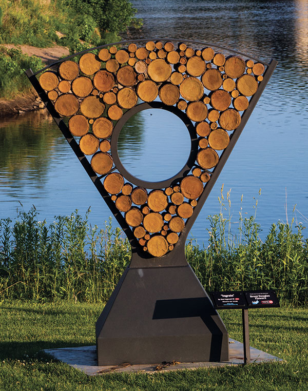 1 Dan Ingersoll’s Ingrain, 9 ft. (2.7 m) in height, stoneware, powder-coated steel, 2020.