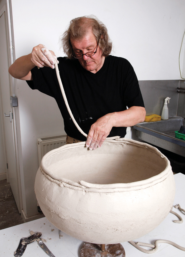 3 David Roberts coil building in the studio. Photo: David Fulford.