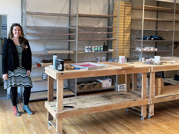 4 Deb Schwartzkopf pictured in the newly renovated handbuilding classroom area. 