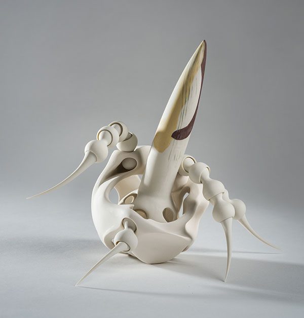 Imbrogliom, 8 1/4 in. (21 cm) in length (size dependent on position), ceramic, 2019. Photo: Youval Hai.