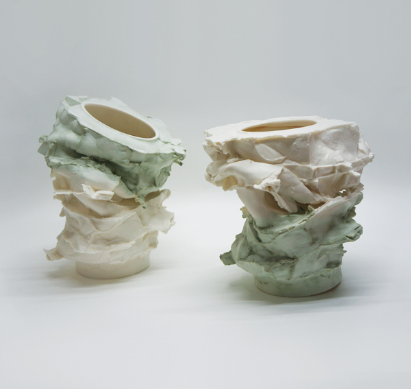 1 Monika Patuszynska’s Bastards Series up to 13 in. (33 cm) in height, Parian ware, electric fired to 2300°F (1260°C), 2012–13.