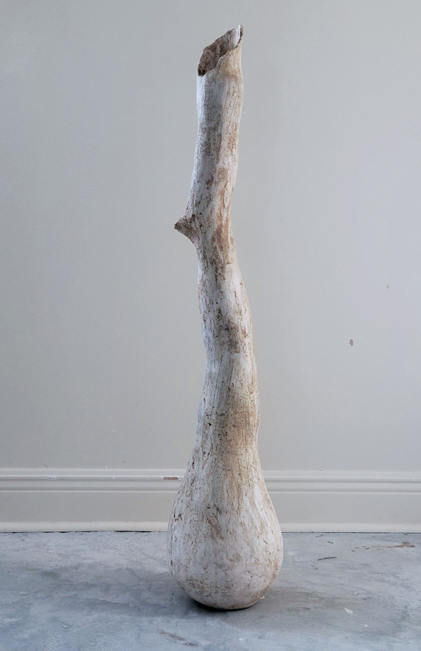 5 Roots Series, 30 in. (76 cm) in height, fired clay with copper-carbonate wash, 2022. 