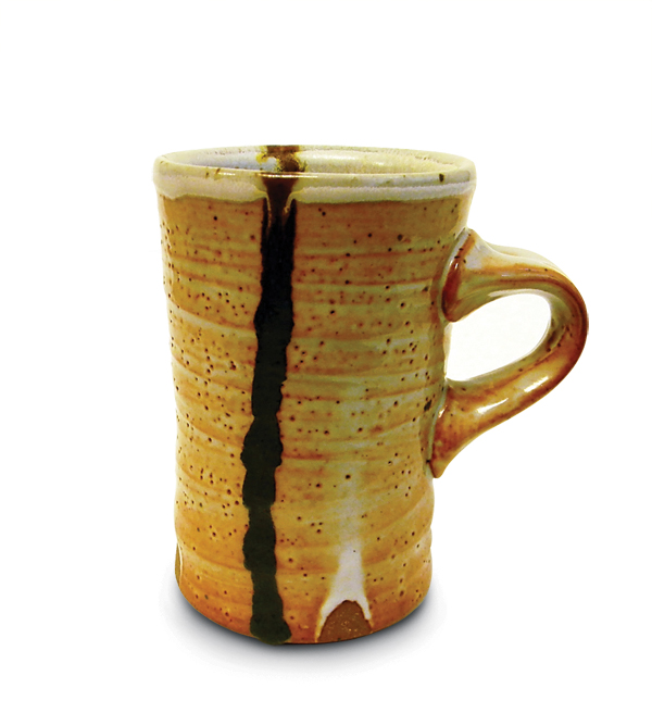 2 Mug with Gustin Shino, fired in a reduction kiln to cone 10.