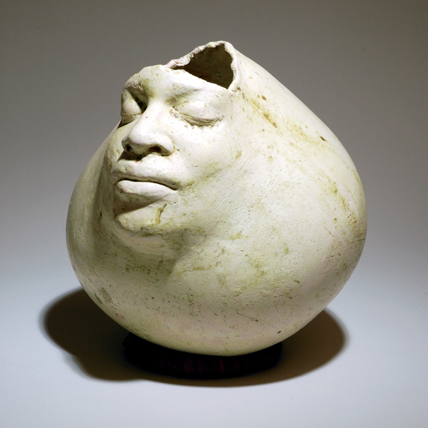 8 Flower, 10 in. (25 cm) in height, fired clay, copper-oxide wash, 2008. Photo: Owen Murphy.