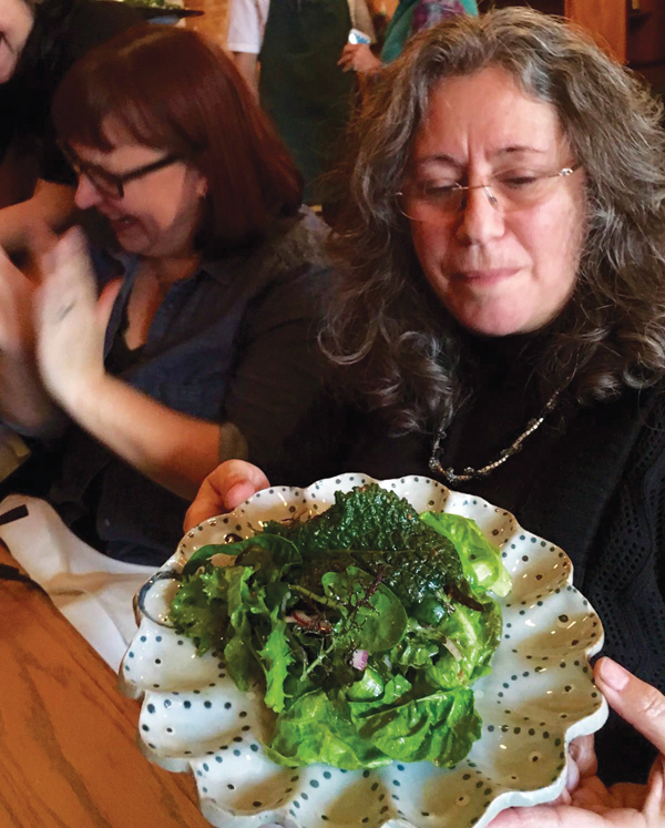 6 View of a salad course served on one of the student-designed plates. 