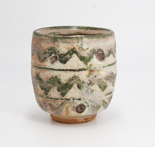 Wine cup, 3½ in.  (9 cm) in height, wheel-thrown North Carolina stoneware, wood fired to cone 10, 2022.