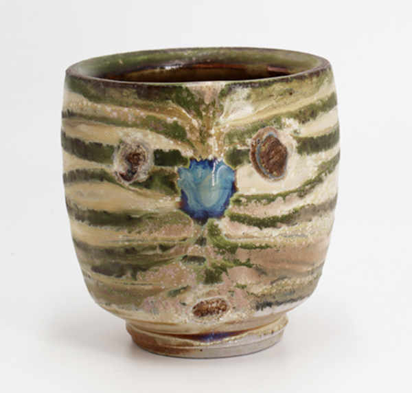 Wine cup, 3½ in.  (9 cm) in height, wheel-thrown North Carolina stoneware, wood fired to cone 10, 2022.