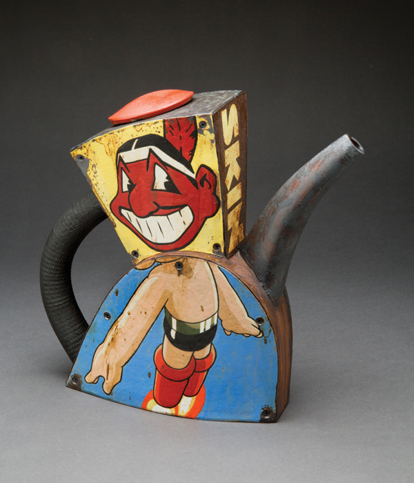 1 Red Boy, 13 in. (33 cm) in length, handbuilt stoneware, glazes, underglazes, oxides, washes, fired to cone 8 in oxidation.