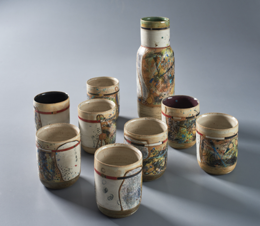 8 Cups and bottles, stoneware, 2015.