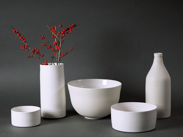 10 Vessels, to 9 in. (23 cm) in height, porcelain, various glazes, 2022. 