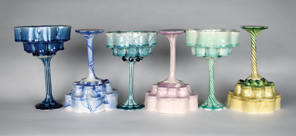 Assorted cocktail cups, to 8½ in. (22 cm) in height, fired to cone 6, 2022.