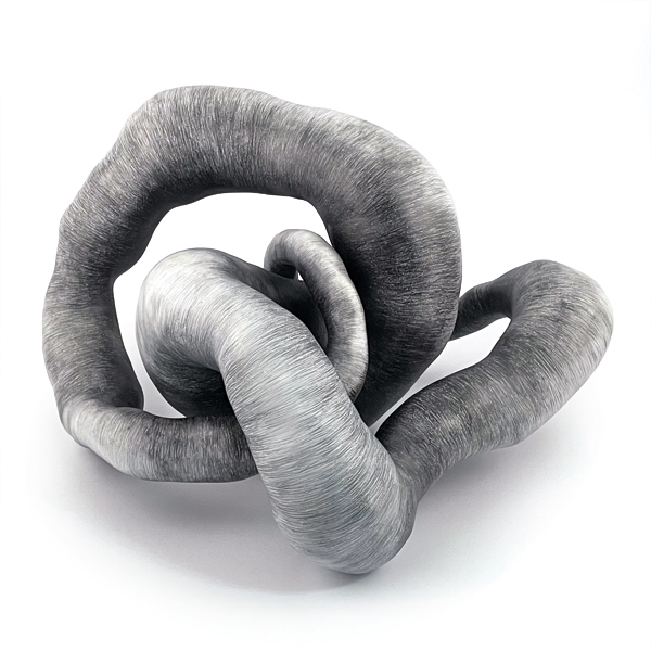 2 Judi Tavill’s Twist, 18½ in. (47 cm) in width, ceramic, cold finish, 2021.