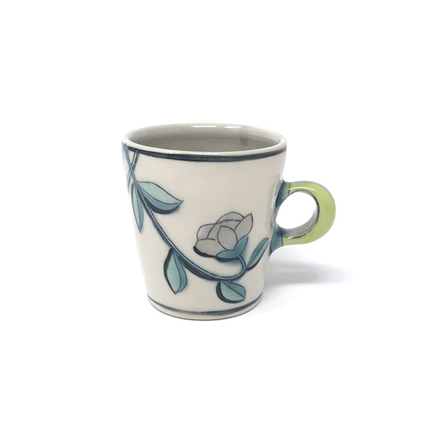 7 Chandra DeBuse’s floral mug, ceramic, 2018.
