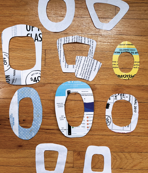 4 Create several handle templates in various shapes and sizes out of newsprint.