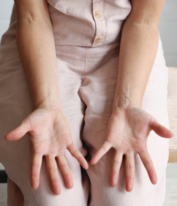 5 Stretching out your hands and forearms after a making session can help avoid injury and ease aches and pains (alternate view).