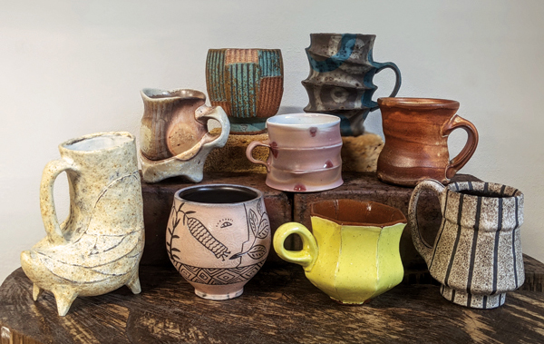 6 A collection of cups and mugs used regularly in Marotz’ home. Back row: Jeff Oestreich, Kate Marotz. Middle Row: Brian Chen, Sam Chung, Linda Christianson. Front row: Candice Methe, Matt Metz, Mark Pharis, Margaret Bohls. 