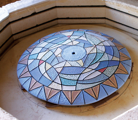 15 Let the form dry, then place it into the kiln on top of the small firing slabs.