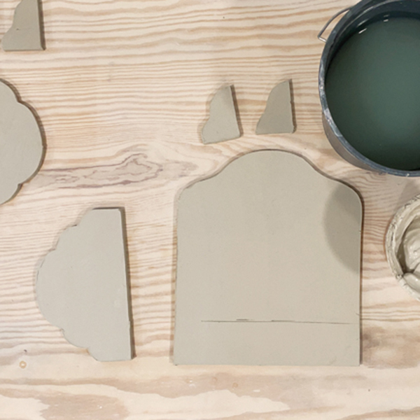 6 Using your templates, cut out the pieces from a leather-hard slab.