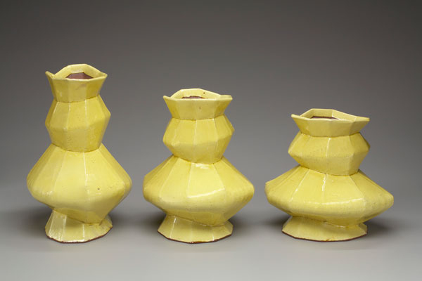 Vases, 21 in. (54 cm) in length, earthenware, 2012. Photo: Peter Lee.