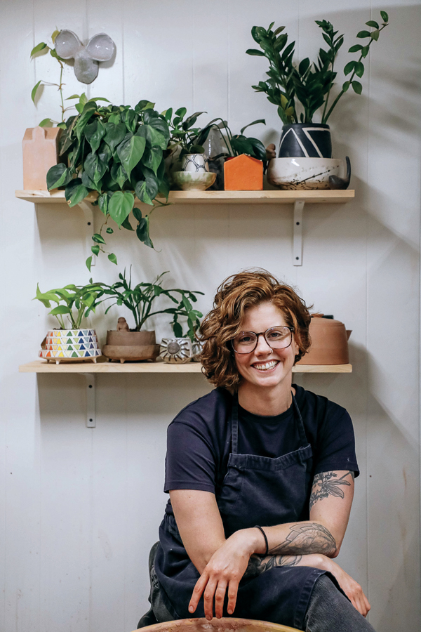 1 Maya Rumsey in her studio. Photo: Keely Brennan. 