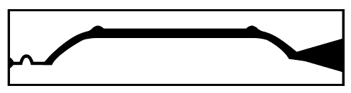 8 Cross-section profile of an edge-feed, solid-cast two-part mold.